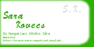 sara kovecs business card