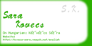 sara kovecs business card